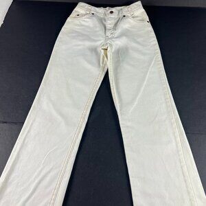 VTG 80s Levi's Girls 12 Reg 31333-3522 Slim Boot Cut Ankle Beige Polyester Pants